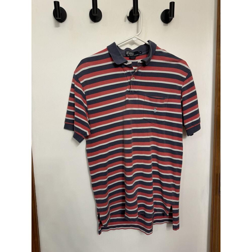 Polo By Ralph Lauren Shirt Mens Medium Preppy Casual Red And Blue